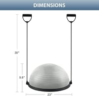 ZELUS Balance Ball Trainer csúszásmentes félgömb ellenállásos szalagokkal 7