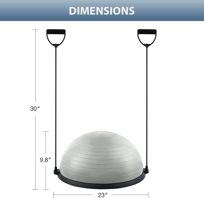 ZELUS Balance Ball Trainer csúszásmentes félgömb ellenállásos szalagokkal