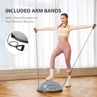 ZELUS Balance Ball Trainer csúszásmentes félgömb ellenállásos szalagokkal 3
