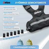 ZELUS Súlyozott Edzőmellény Állítható Súlyokkal 0,5-20,5 kg Férfiaknak Nőknek 2