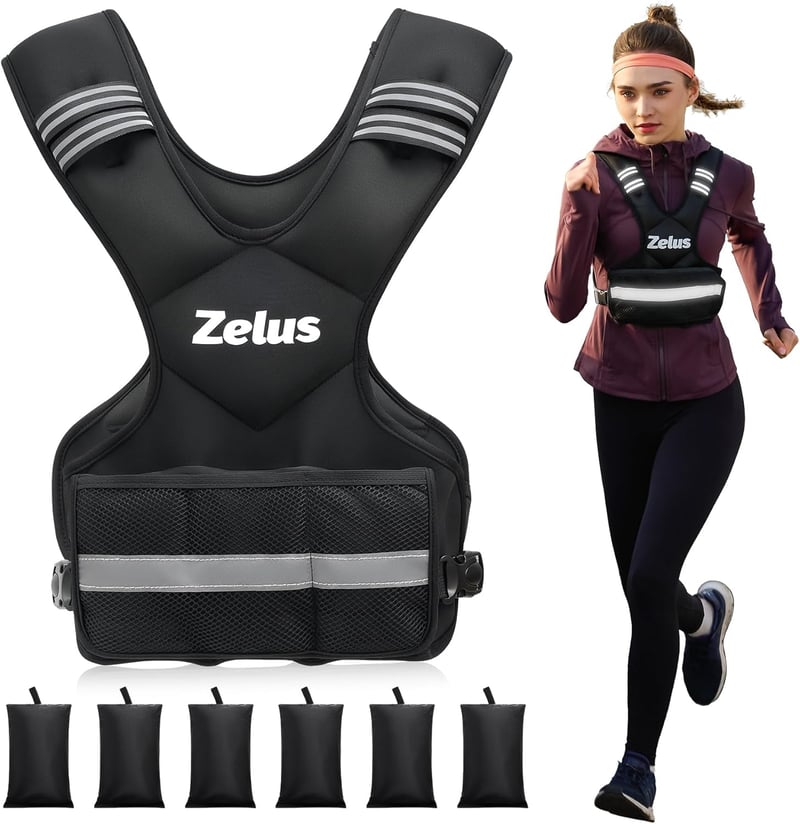 ZELUS Súlyozott Edzőmellény Állítható Súlyokkal 0,5-20,5 kg Férfiaknak Nőknek