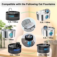 Pachet de filtre pentru fântâna de apă pentru pisici Zemiu, 16 bucăți - 8 filtre cu cărbune și 8 bureți, filtrare triplă, suficient pentru 4-7 luni, fără plastic 2