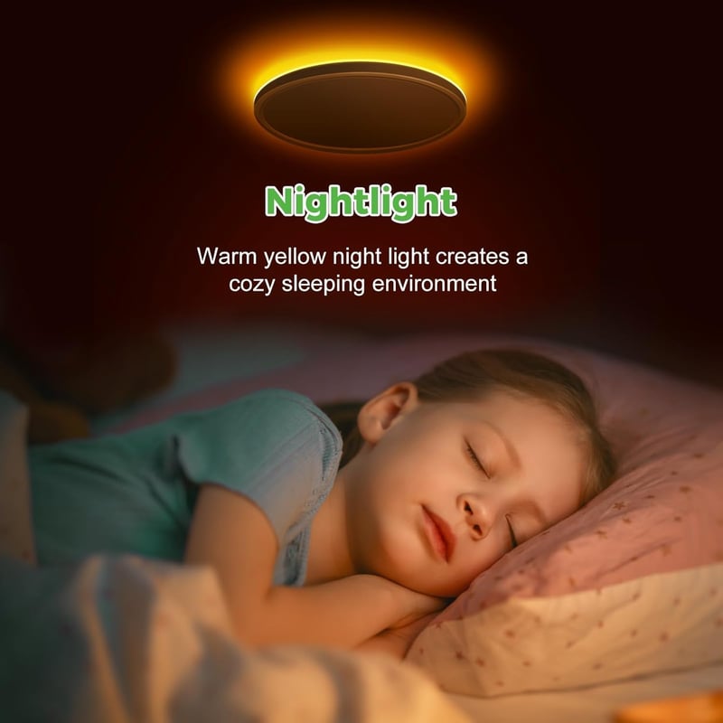 zemty 22 cm LED mennyezeti lámpa dimmelhető távirányítóval, 1500 lumen, éjszakai fény funkcióval
