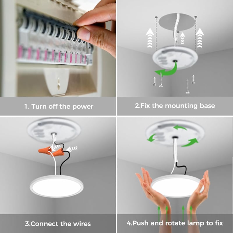 zemty 22 cm LED mennyezeti lámpa dimmelhető távirányítóval, 1500 lumen, éjszakai fény funkcióval