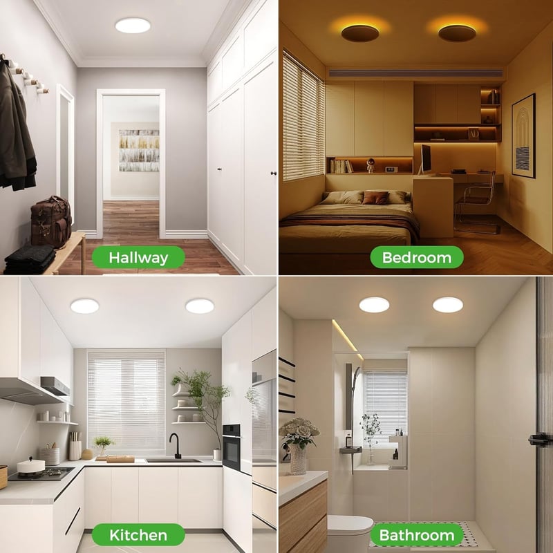 zemty 22 cm LED mennyezeti lámpa dimmelhető távirányítóval, 1500 lumen, éjszakai fény funkcióval