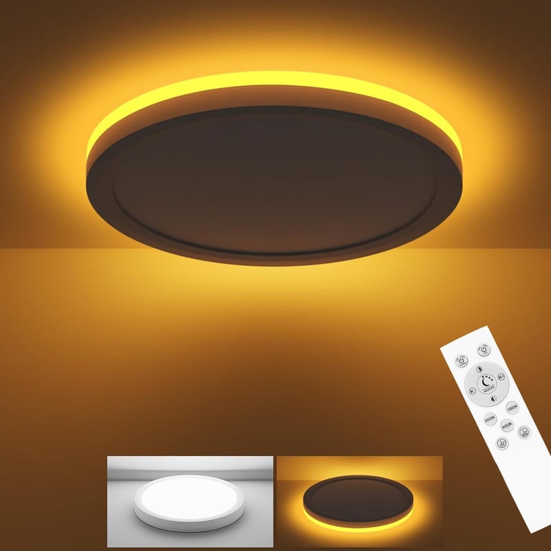 zemty 22 cm LED mennyezeti lámpa dimmelhető távirányítóval, 1500 lumen, éjszakai fény funkcióval