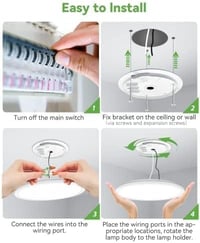 zemty 2db 30cm LED Mennyezeti Lámpa 28W 3200lm Vékony Dizájn 3 Színhőmérséklet 4