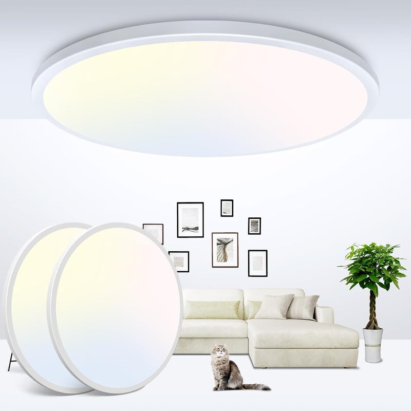 zemty 2db 30cm LED Mennyezeti Lámpa 28W 3200lm Vékony Dizájn 3 Színhőmérséklet