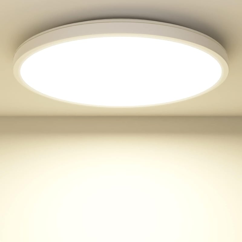 zemty Kerek LED Mennyezeti Lámpa - 24W, 4000K, 1800LM, IP44 Vízálló, Modern Panel Világítás Fürdőszobába, Konyhába, Folyosóra, Fehér