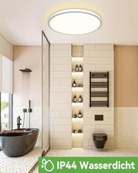 zemty Kerek LED Mennyezeti Lámpa - 24W, 4000K, 1800LM, IP44 Vízálló, Modern Panel Világítás Fürdőszobába, Konyhába, Folyosóra, Fehér 6
