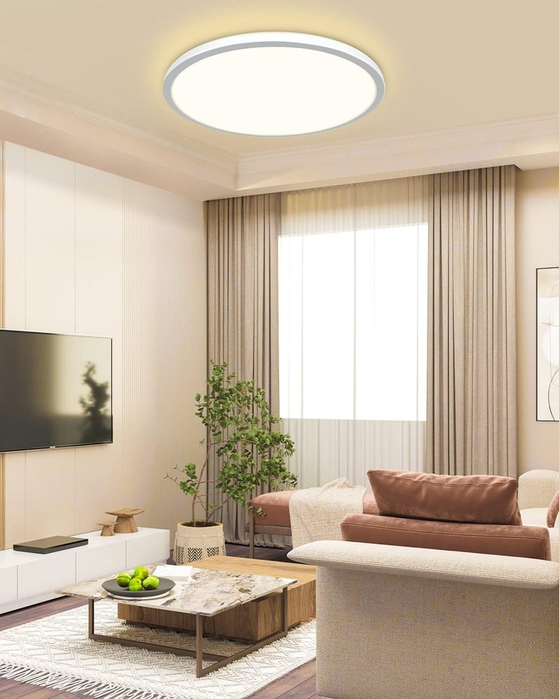 zemty Kerek LED Mennyezeti Lámpa - 24W, 4000K, 1800LM, IP44 Vízálló, Modern Panel Világítás Fürdőszobába, Konyhába, Folyosóra, Fehér