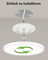zemty Kerek LED Mennyezeti Lámpa - 24W, 4000K, 1800LM, IP44 Vízálló, Modern Panel Világítás Fürdőszobába, Konyhába, Folyosóra, Fehér 3