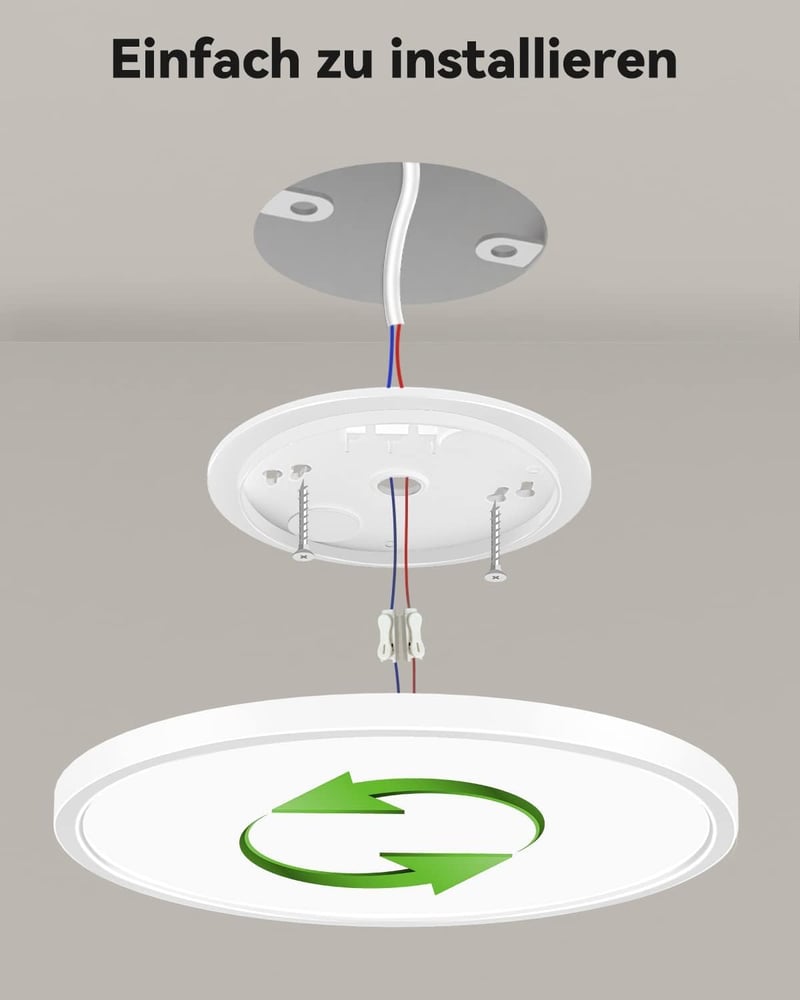 zemty Kerek LED Mennyezeti Lámpa - 24W, 4000K, 1800LM, IP44 Vízálló, Modern Panel Világítás Fürdőszobába, Konyhába, Folyosóra, Fehér