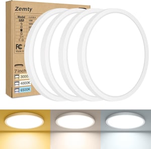 Zemty LED stropna svjetiljka 15W 1800 lm Ø18 cm okrugla ultra tanka 4 kom - 3 temperature boje