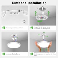 zemty LED mennyezeti lámpa lapos, 18W 1800 lm, IP44, Ø21,8 cm, 5 színhőmérséklet 6