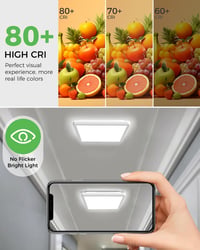 zemty LED Mennyezeti Lámpa 24W 29,5cm - Négyzet Alakú Ultravékony Panel 3 Színhőmérséklettel (3000K/4000K/6500K) - IP44 Vízálló Modern Világ 7