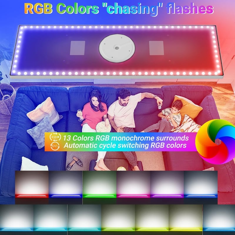 zemty RGB LED Panel Mennyezeti Lámpa 80x25cm 4000LM Távirányítós Dimmelhető