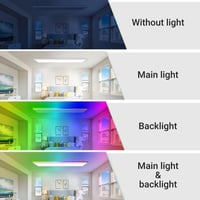 zemty RGB LED Panel Mennyezeti Lámpa 80x25cm 4000LM Távirányítós Dimmelhető 3