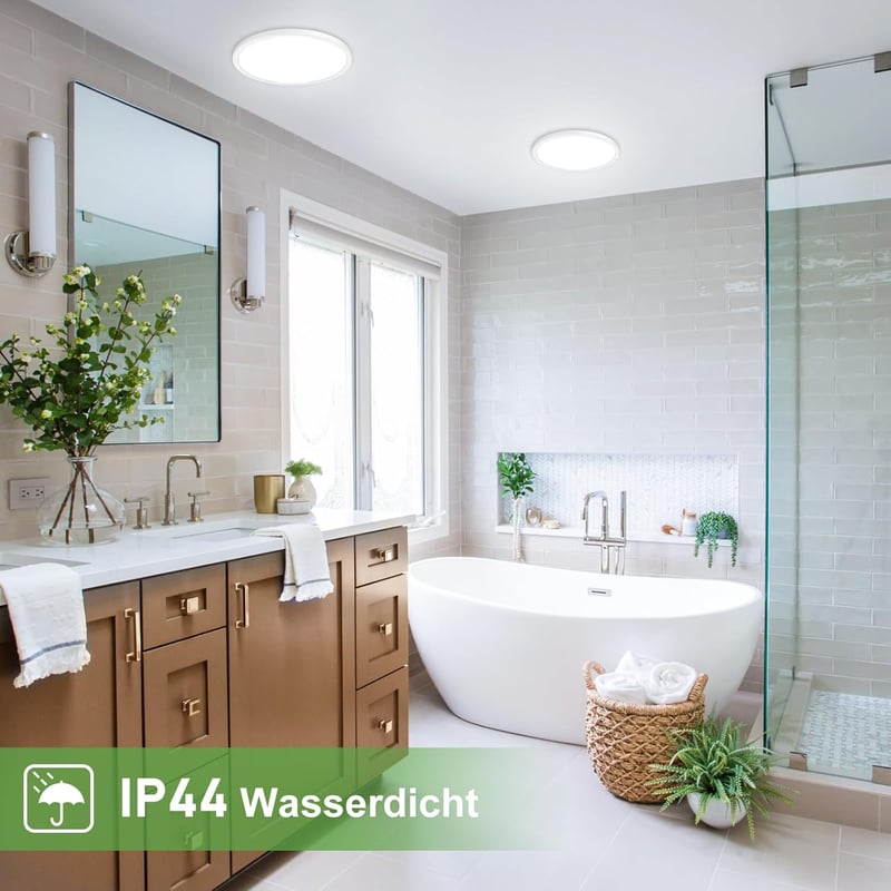 zemty Ultravékony LED Mennyezeti Lámpa Szett - 2 db, 18 cm, 15W, 1800 LM, 3 Színhőmérséklet, Kerek, Modern Fürdőszobai Világítás