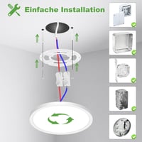 zemty Ultravékony LED Mennyezeti Lámpa Szett - 2 db, 18 cm, 15W, 1800 LM, 3 Színhőmérséklet, Kerek, Modern Fürdőszobai Világítás 5