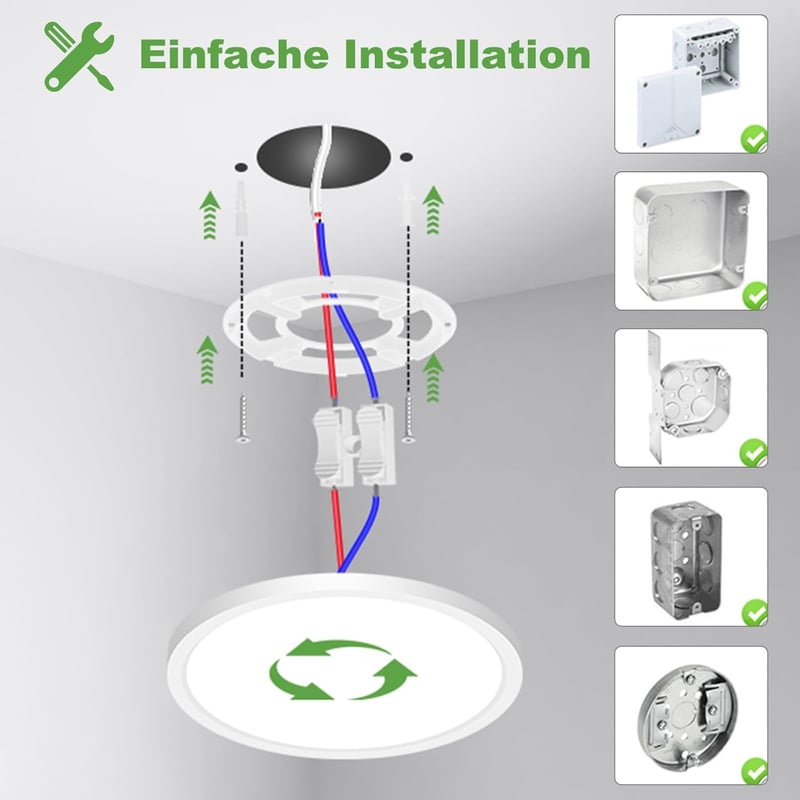 zemty Ultravékony LED Mennyezeti Lámpa Szett - 2 db, 18 cm, 15W, 1800 LM, 3 Színhőmérséklet, Kerek, Modern Fürdőszobai Világítás