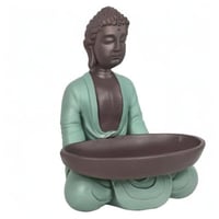 Figúrka Budhu Zen'Light prázdna – Zen a Feng Šuej dekorácia – zelená a hnedá – výška 20 cm – tip na darček pre šťastie – duchovná atmosféra 10