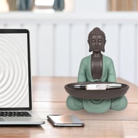 Figúrka Budhu Zen'Light prázdna – Zen a Feng Šuej dekorácia – zelená a hnedá – výška 20 cm – tip na darček pre šťastie – duchovná atmosféra 6