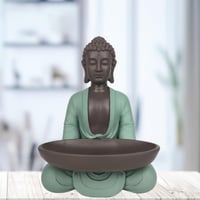 Figúrka Budhu Zen'Light prázdna – Zen a Feng Šuej dekorácia – zelená a hnedá – výška 20 cm – tip na darček pre šťastie – duchovná atmosféra 9
