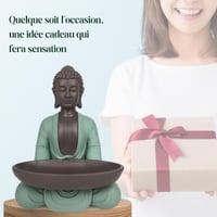Figúrka Budhu Zen'Light prázdna – Zen a Feng Šuej dekorácia – zelená a hnedá – výška 20 cm – tip na darček pre šťastie – duchovná atmosféra 3