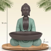 Figúrka Budhu Zen'Light prázdna – Zen a Feng Šuej dekorácia – zelená a hnedá – výška 20 cm – tip na darček pre šťastie – duchovná atmosféra 4