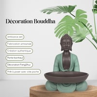 Figúrka Budhu Zen'Light prázdna – Zen a Feng Šuej dekorácia – zelená a hnedá – výška 20 cm – tip na darček pre šťastie – duchovná atmosféra 2