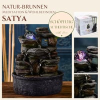Zen Light Satya unutarnja stolna fontana od prirodnog kamena sa svjetlosnim efektom i šarenom LED dekoracijom, Feng Shui poklon za opuštanje, 23 cm 2