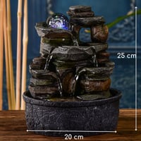 Zen Light Satya unutarnja stolna fontana od prirodnog kamena sa svjetlosnim efektom i šarenom LED dekoracijom, Feng Shui poklon za opuštanje, 23 cm 4