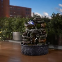 Zen Light Satya unutarnja stolna fontana od prirodnog kamena sa svjetlosnim efektom i šarenom LED dekoracijom, Feng Shui poklon za opuštanje, 23 cm 8