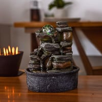 Zen Light Satya unutarnja stolna fontana od prirodnog kamena sa svjetlosnim efektom i šarenom LED dekoracijom, Feng Shui poklon za opuštanje, 23 cm 6