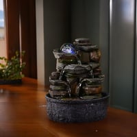 Zen Light Satya unutarnja stolna fontana od prirodnog kamena sa svjetlosnim efektom i šarenom LED dekoracijom, Feng Shui poklon za opuštanje, 23 cm 7