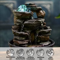 Zen Light Satya unutarnja stolna fontana od prirodnog kamena sa svjetlosnim efektom i šarenom LED dekoracijom, Feng Shui poklon za opuštanje, 23 cm 3