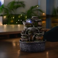 Zen Light Satya unutarnja stolna fontana od prirodnog kamena sa svjetlosnim efektom i šarenom LED dekoracijom, Feng Shui poklon za opuštanje, 23 cm 9