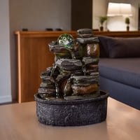 Zen Light Satya unutarnja stolna fontana od prirodnog kamena sa svjetlosnim efektom i šarenom LED dekoracijom, Feng Shui poklon za opuštanje, 23 cm 5
