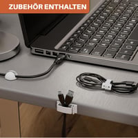 Zenacasa Organizator de cabluri pentru birou, 2 bucăți, canal de cabluri negru, fără găurire, cu tavă de gestionare și accesorii, pentru birou acasă și gaming 5