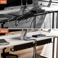 Zenacasa Organizator de cabluri pentru birou, 2 bucăți, canal de cabluri negru, fără găurire, cu tavă de gestionare și accesorii, pentru birou acasă și gaming 3
