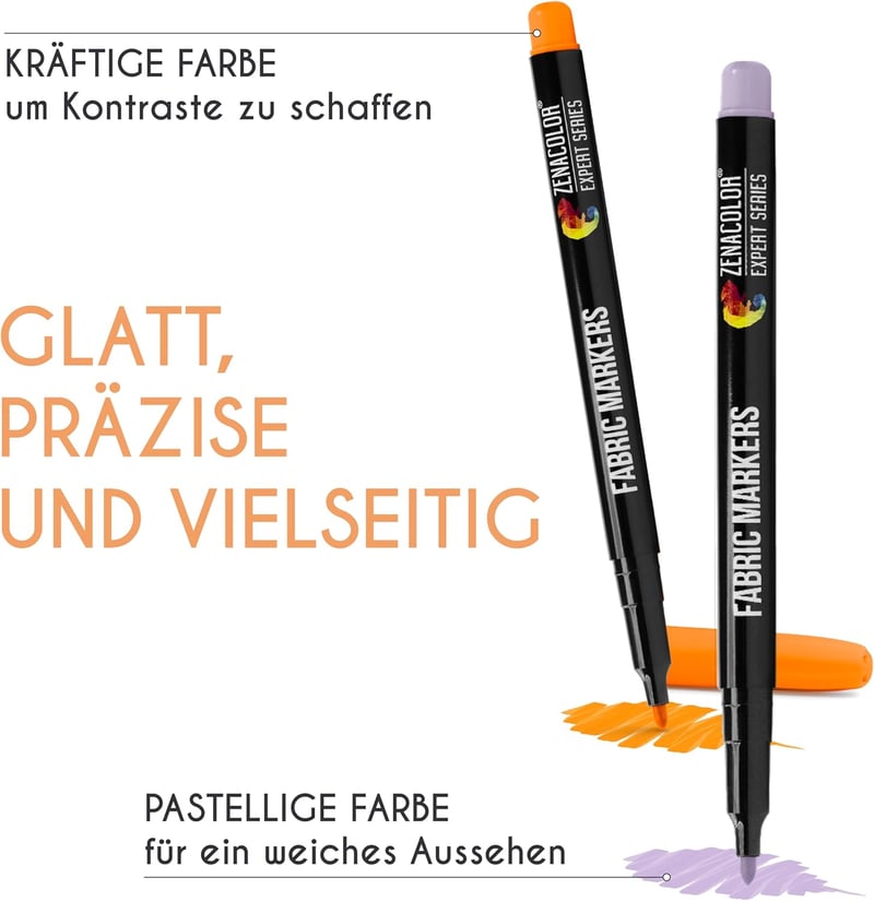 Zenacolor 40 db textilfilc készlet mosható - tartós szövetfestő marker gyerekeknek és felnőtteknek