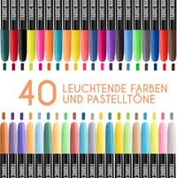 Zenacolor 40 db textilfilc készlet mosható - tartós szövetfestő marker gyerekeknek és felnőtteknek 2