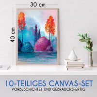 Zenacolor Festővászon Készlet - 10 db 30x40 cm-es Savmentes Pamut Vászon Festéshez - Akril, Gouache és Olajfestékhez 2