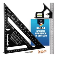 ZENAKIO 12 az 1-ben Asztalos Négyzet Szett - 185mm + 300mm Fém Mérőeszköz 1