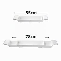 ZENGWARE Pladanj za kadu bijeli, rastezljiv 55-80 cm, ABS plastika sa silikonskim ručkama, držač za telefon, vino, svijeću, sapun i šampon, kupaonica 9