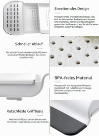 ZENGWARE Pladanj za kadu bijeli, rastezljiv 55-80 cm, ABS plastika sa silikonskim ručkama, držač za telefon, vino, svijeću, sapun i šampon, kupaonica 5