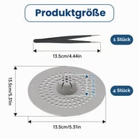 ZenHuaXinTon Silikónové sitko do odtoku 4 ks - Lapač vlasov do sprchy, vane a umývadla, opakovane použiteľné a odolné 2