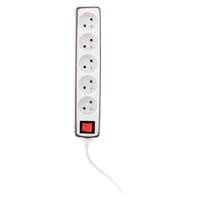 Rozvodka Zenitech, 5 zásuviek, 16 A, 2P+T, s vypínačom, nárazuvzdorný silikónový povrch, sivá, 1,5 m kábel, pre domáce a kancelárske použitie 2