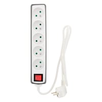 Rozvodka Zenitech, 5 zásuviek, 16 A, 2P+T, s vypínačom, nárazuvzdorný silikónový povrch, sivá, 1,5 m kábel, pre domáce a kancelárske použitie 4
